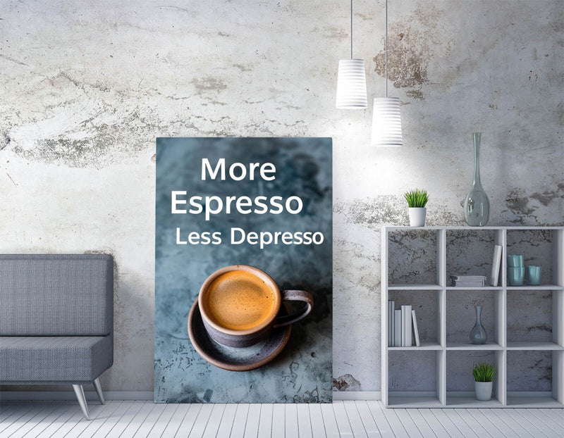 Espresso Canvas Wall Art - Funny Coffee Quote Kitchen Decor | Cafe Print