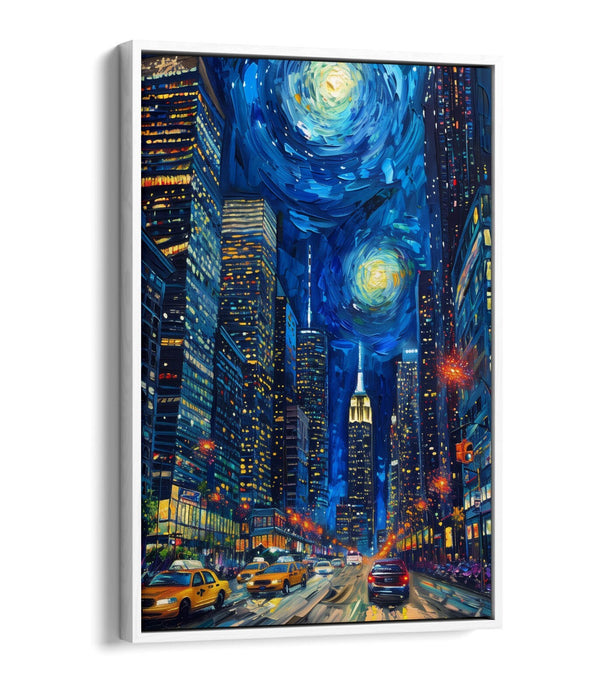 Float Effect Canvas New York Cityscape Art Print – Vibrant Wall Art with Premium Varnish Finish