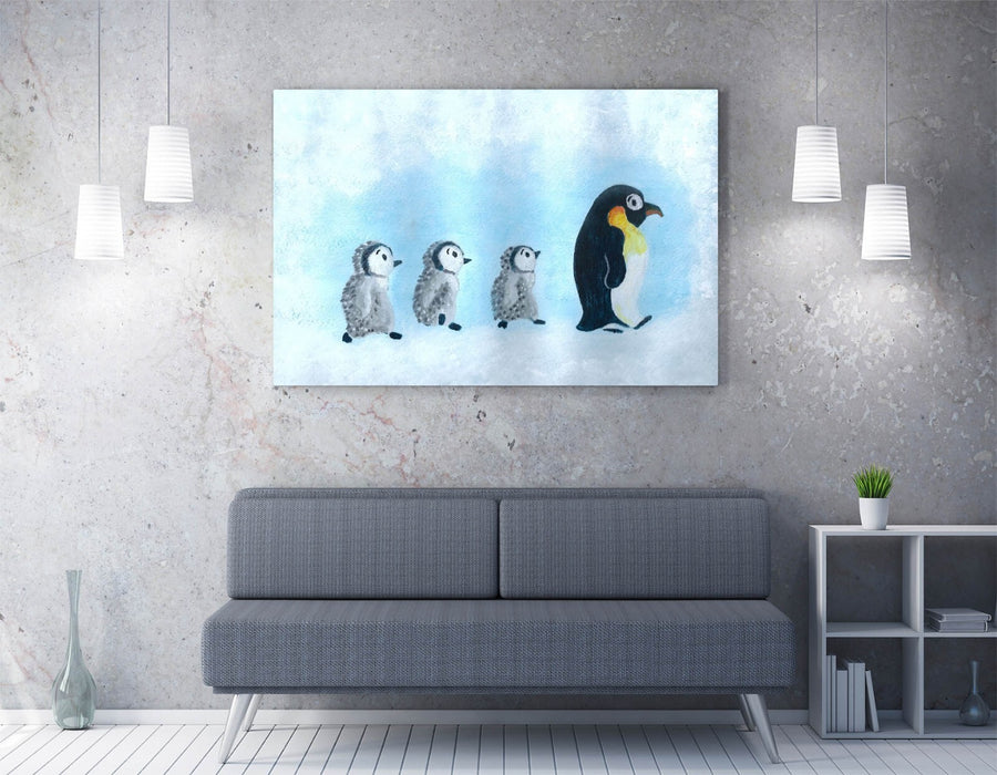 Baby Penguins Canvas - Cute Penguin Artwork | Handmade Wall Art Print