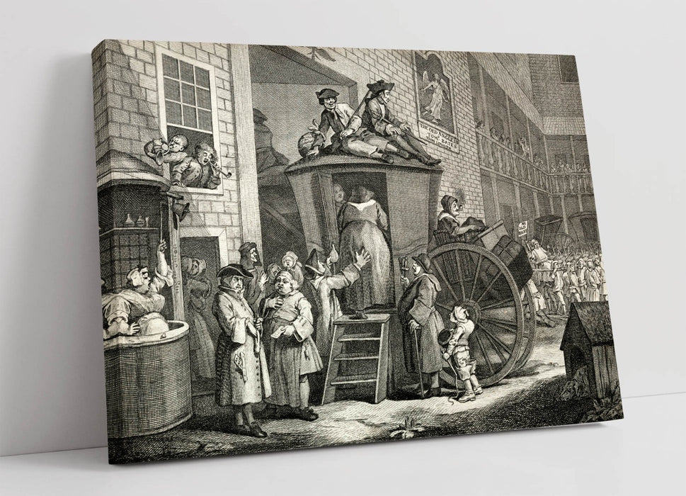 Canvas Wall Art - William Hogarth Stage Coach Painting | Handmade Ready To Hang Print