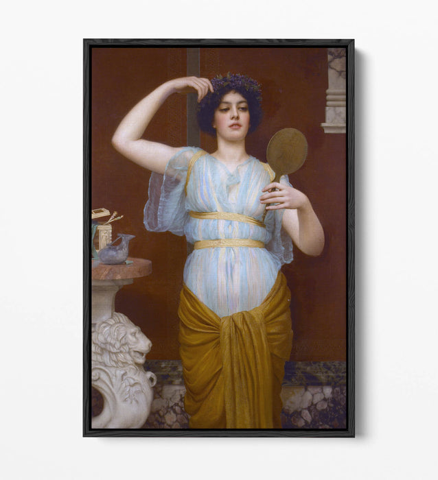 Canvas Wall Art Print - John William Godward Ione Float Effect on Premium Frame