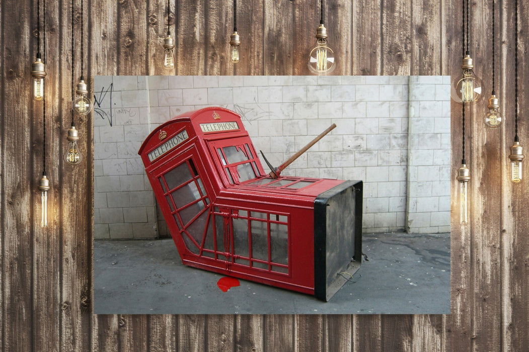 BANKSY CANVAS STREET WALL ART PRINT ARTWORK - DEATH OF A PHONE BOX
