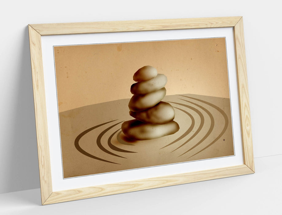 ABSTRACT ZEN STONE STACK HOME DECOR -FRAMED ART POSTER PICTURE PRINT