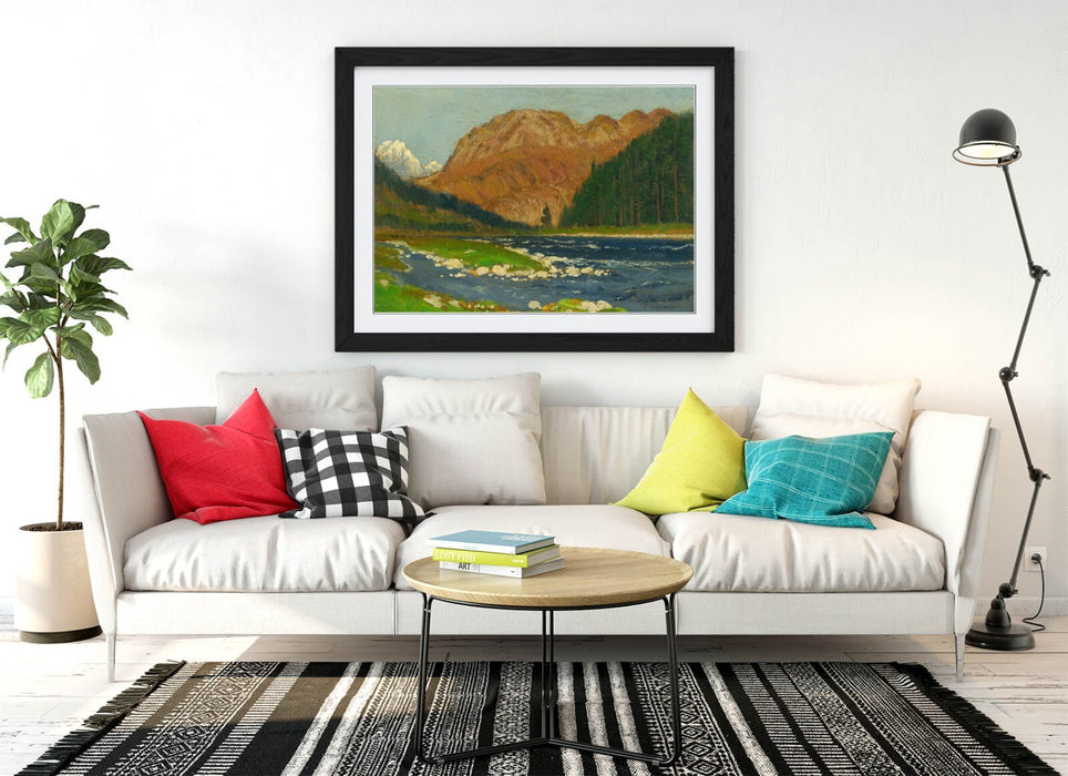 Framed Art Poster - Ferdinand Katona Landscape By The Danube | Handmade Wall Art Print