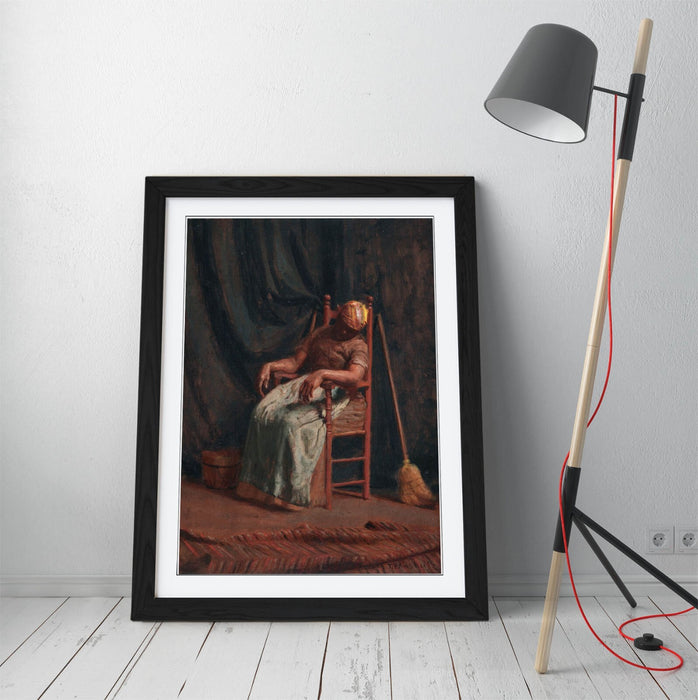 Framed Wall Art - Thomas Anshutz Aunt Hannah Print | Handmade UK Wood Grain Frame