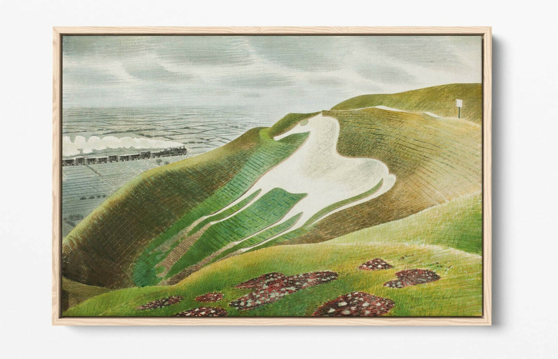 Canvas Wall Art – Ravilious White Horses of Wiltshire | Premium Float Effect Print