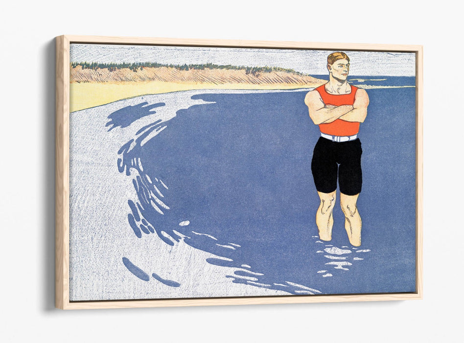 Canvas Wall Art Print - Man Standing in the Sea | Edward Penfield Float Effect