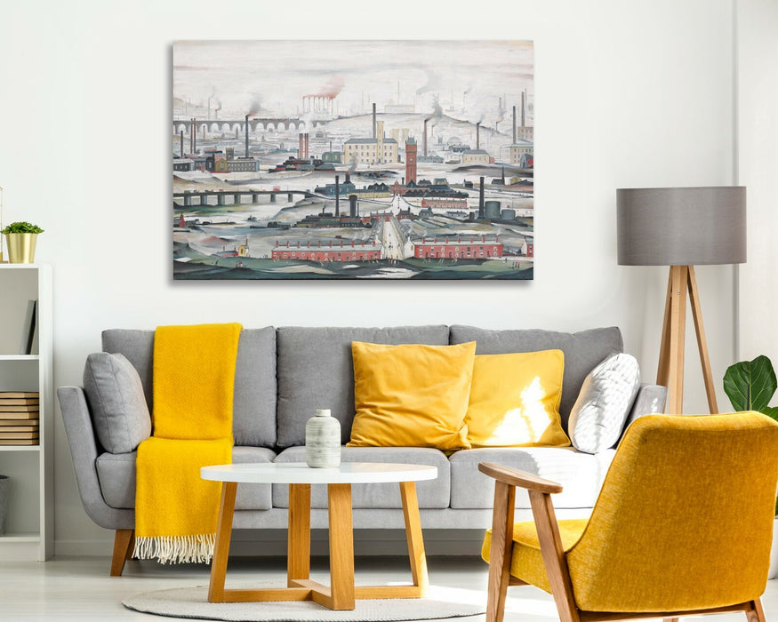 CANVAS WALL ART ARTWORK FRAMED PRINT PAINTING Industrial LS Lowry Style