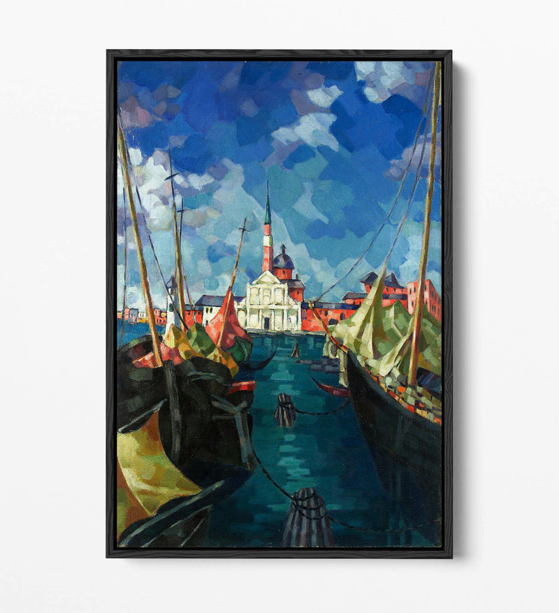 Float Effect Canvas Art - Venice Colourful Painting | Premium Varnish Finish