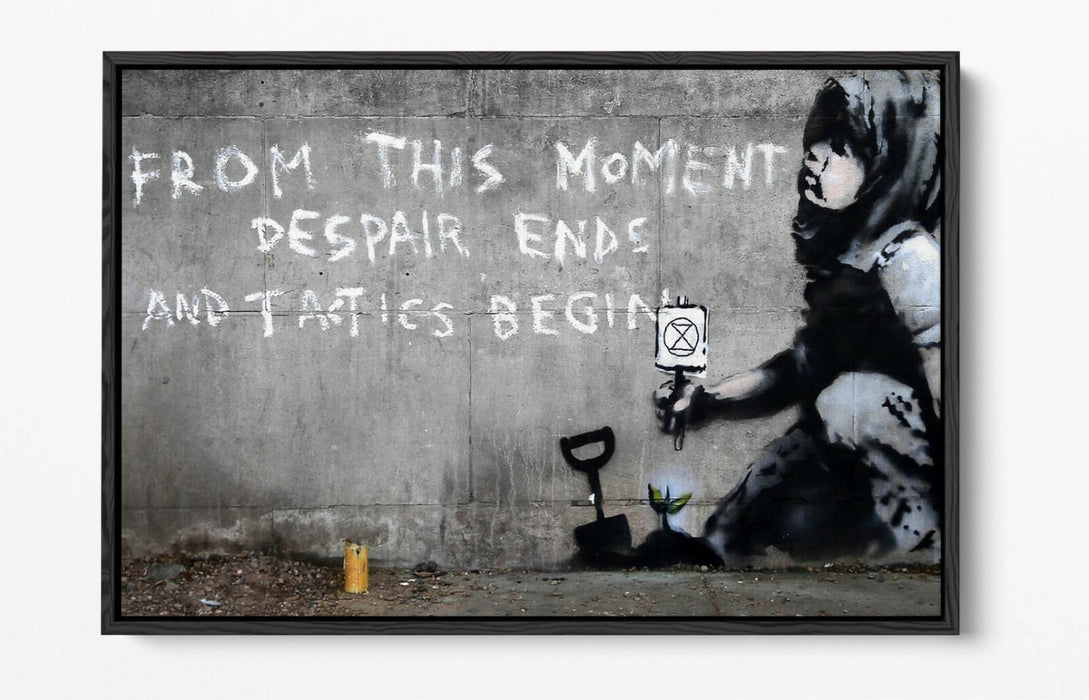 BANKSY EXTINCTION REBELLION STREET ART -FLOAT EFFECT CANVAS WALL ART PIC PRINT-
