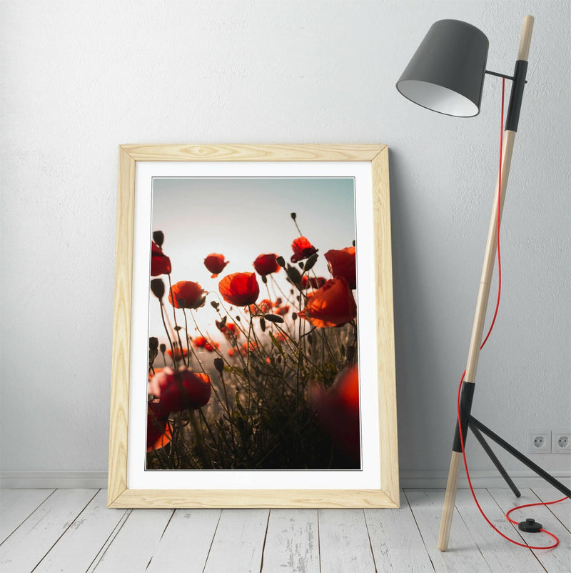 Framed Wall Art – Red Poppies Flower Field Print | Handmade UK Artwork Decor