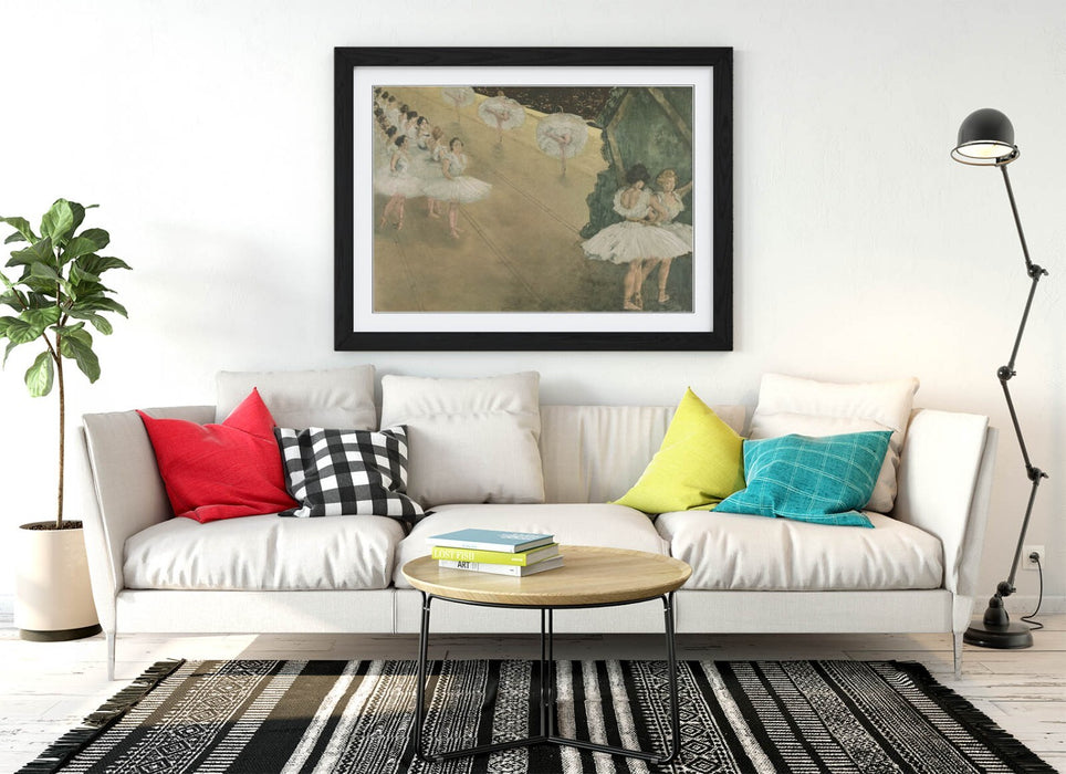 Framed Wall Art - Edgar Degas Ballet Dancers Poster with Natural Wood Frame | UK Handmade
