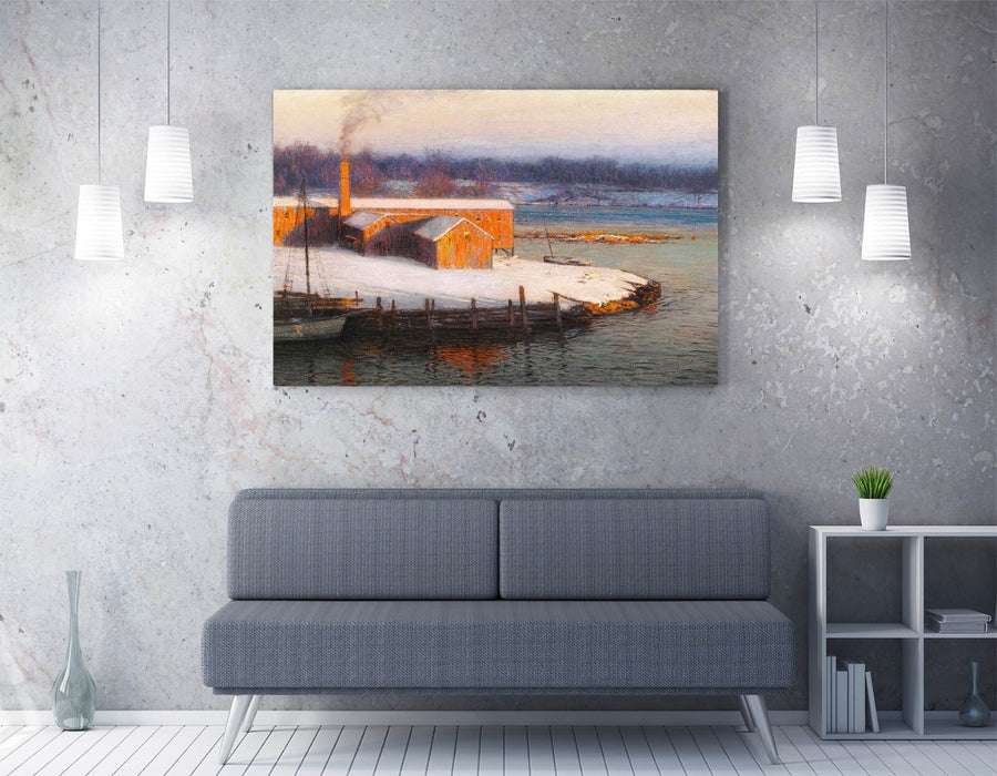 L. BIRGE HARRISON, THE RED MILL AT COS COB -CANVAS WALL ARTWORK PIC PRINT