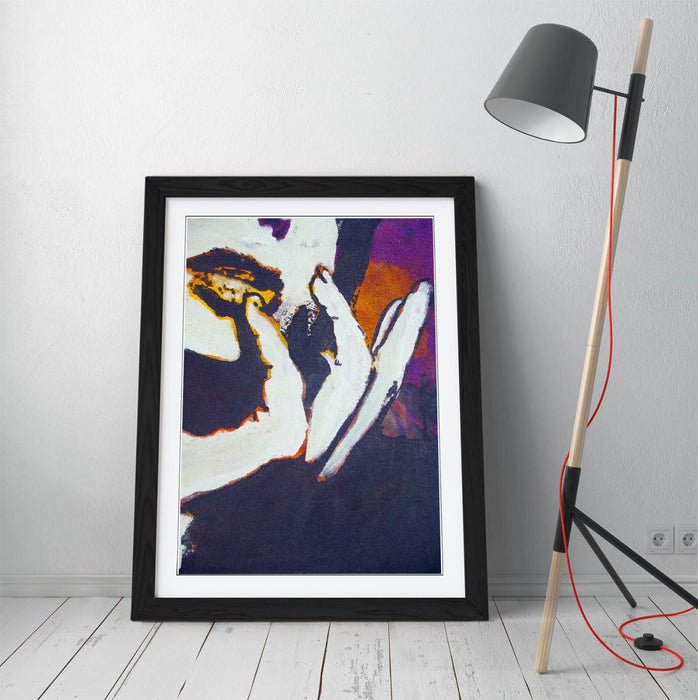 Framed Wall Art - Womens Lips Abstract Graffiti Style Poster Print 4 Sizes