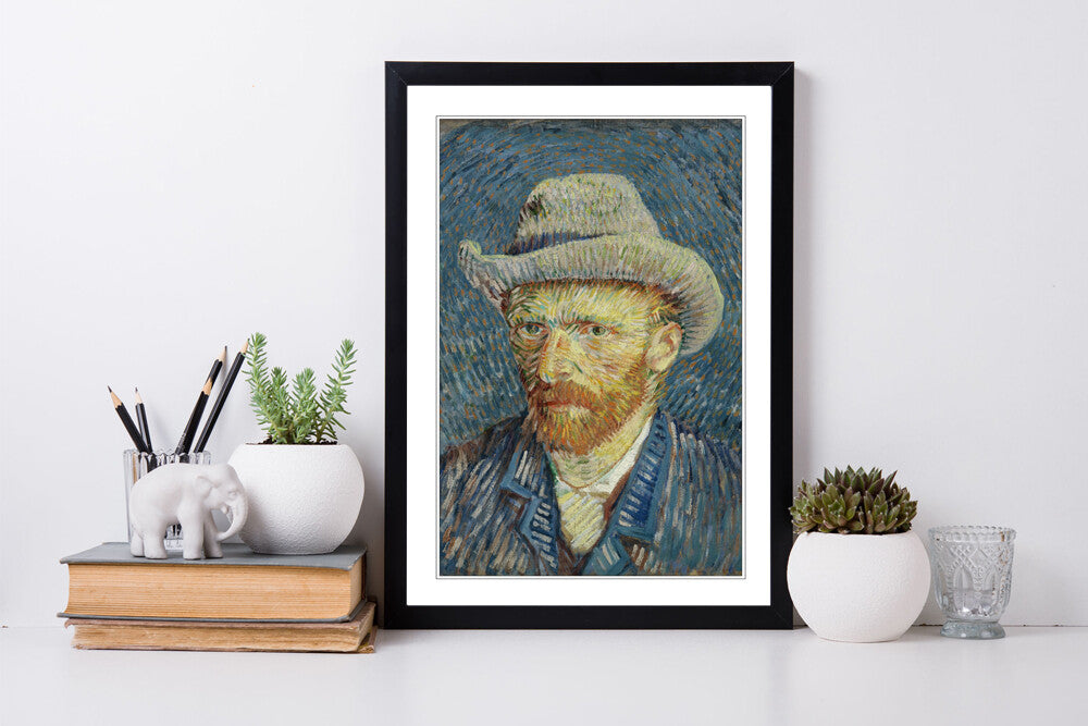 Van Gogh Framed Wall Art – Classic Self Portrait Print | Matte Paper Poster
