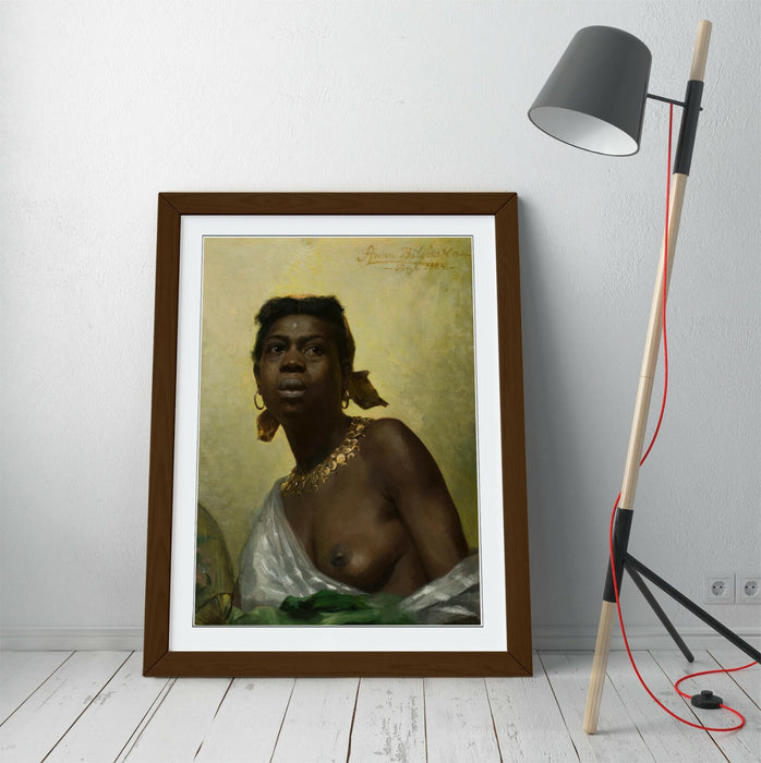 Framed Art Print – Black Woman Painting With Natural Wood Frame | Handmade UK