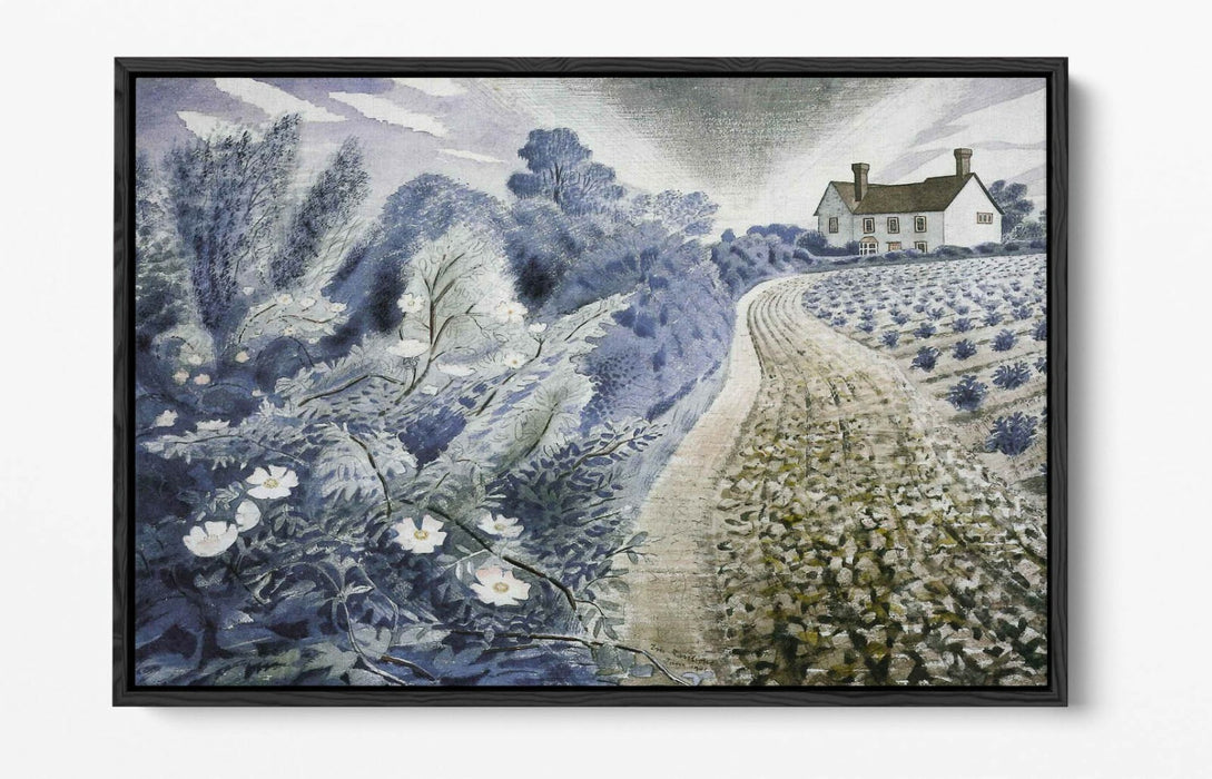 Canvas Wall Art - Eric Ravilious Essex Farmhouse | Float Effect Handmade Print