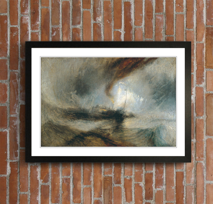 Turner Snow Storm Art - Framed Art Poster With Steam Boat Painting, Ready To Hang