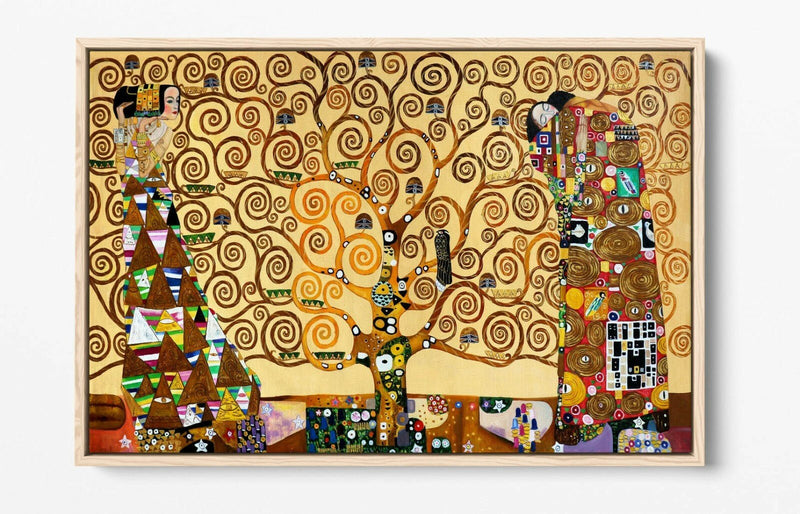 Canvas Wall Art - Gustav Klimt Tree of Life Print | Float Effect, Premium MDF Frame