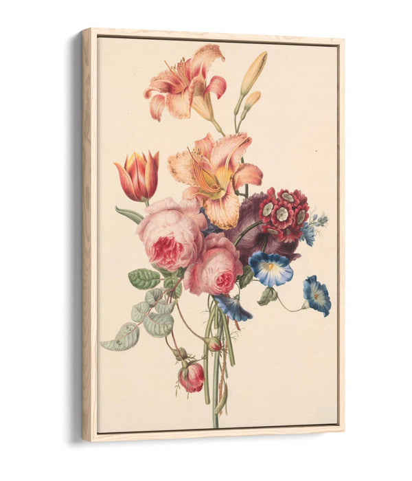 HENRIETTE GEERTRUIDA KNIP, A BOUQUET -FLOAT EFFECT CANVAS WALL ART PRINT