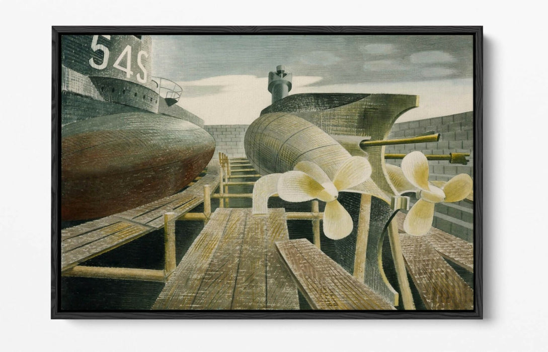 Canvas Wall Art – Submarines in Dock Print | Float Effect Canvas With Premium Frame