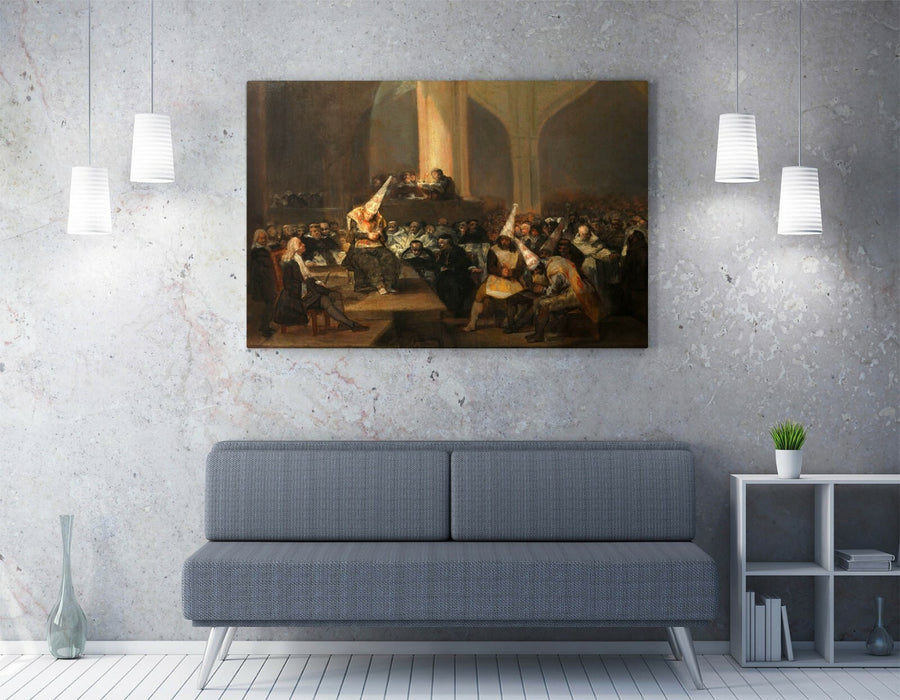 Canvas Wall Art - Francisco Goya Inquisition Scene Print | Handmade 30mm Deep Frame