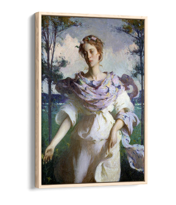 FRANK W. BENSON, SUMMER -FLOAT EFFECT CANVAS WALL ART PICTURE PRINT