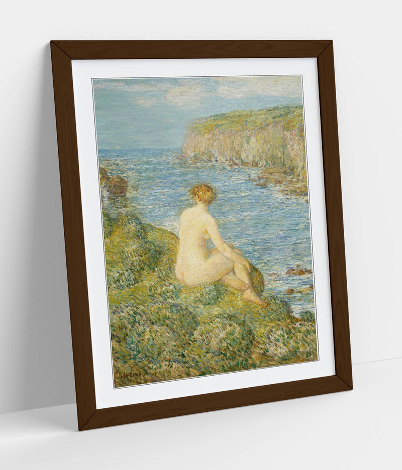 Framed Wall Art - 'Childe Hassam, Nymph And Sea' Print On Matte Paper