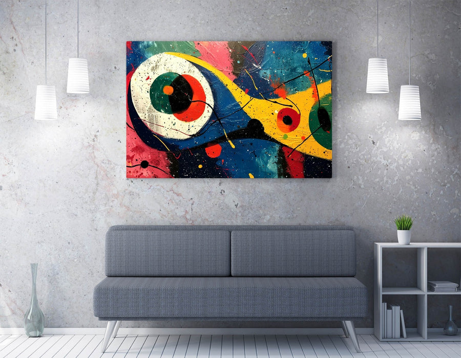 Abstract Eye Canvas Art - Multi Colour Wall Decor | Joan Miro Style Print