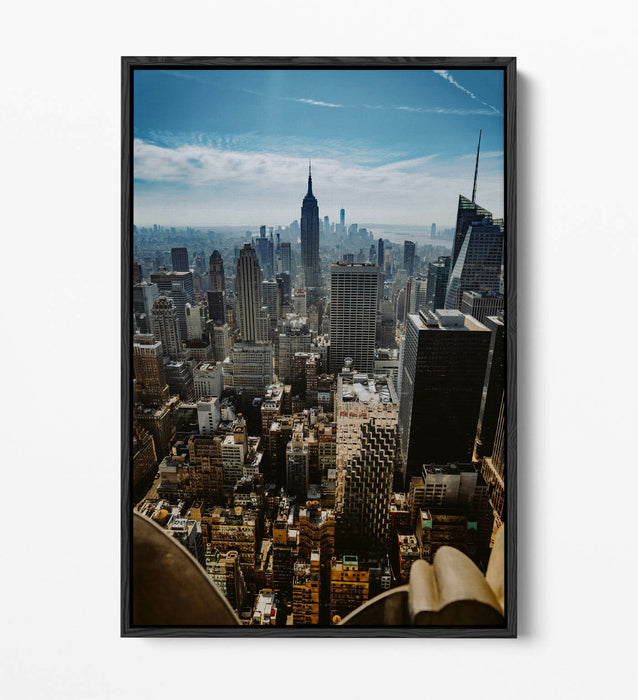 NEW YORK CITYSCAPE AERIAL -FLOAT EFFECT CANVAS WALL ART PIC PRINT- PHOTOGRAPHY