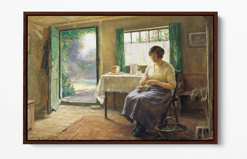 Float Effect Canvas Art - Lunchtime Preparation Print on Premium Deep Frame