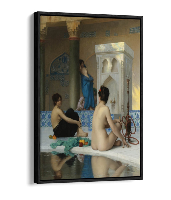 JEAN-LEON GEROME, AFTER THE BATH -FLOAT EFFECT CANVAS WALL ART PRINT