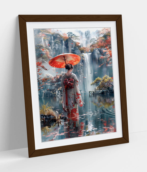 Framed Wall Art - Beautiful Geisha Japanese Art Print | Matte Paper Poster