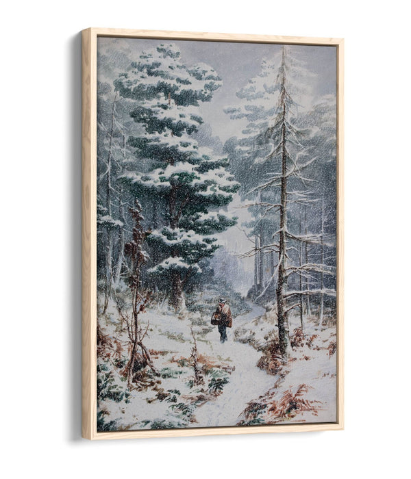 ELIJAH WALTON, REDNAL WOOD IN WINTER -FLOAT EFFECT CANVAS WALL ART PRINT