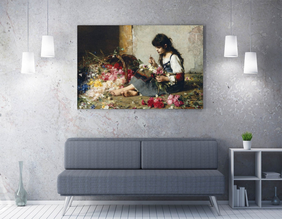 Canvas Wall Art - Alexei Harlamov Flower Girl Print | Handmade UK Artwork