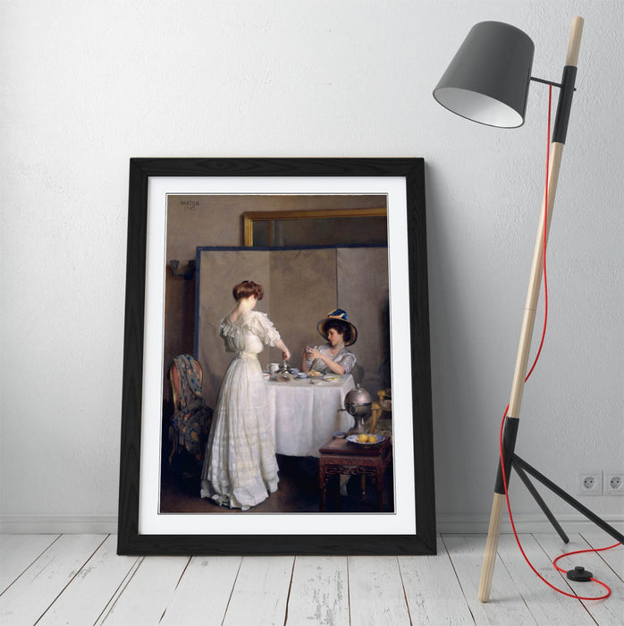 Framed Wall Art - William McGregor Paxton Tea Leaves Painting, Ready To Hang