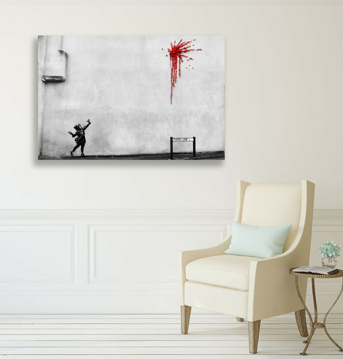 BANKSY VALENTINE LOVE GRAFFITI CANVAS WALL ART PRINT ARTWORK  - XL OPTIONS