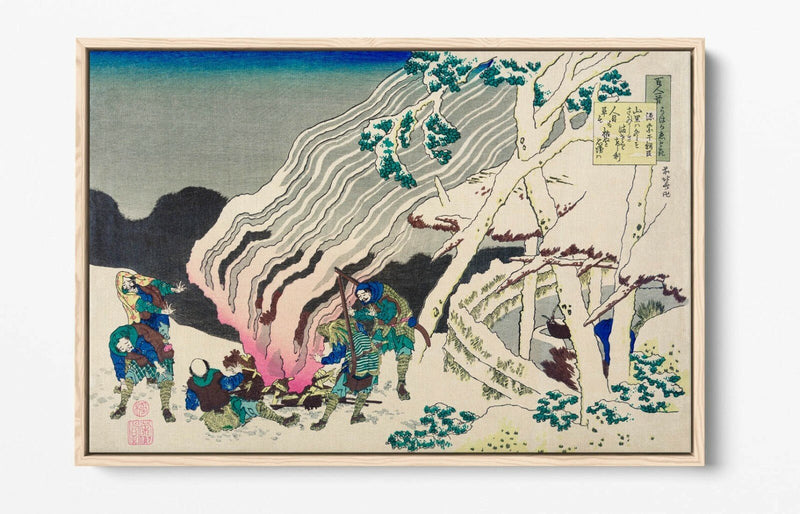 Canvas Wall Art - Hokusai Fire In The Snow | Premium Float Effect Frame Print