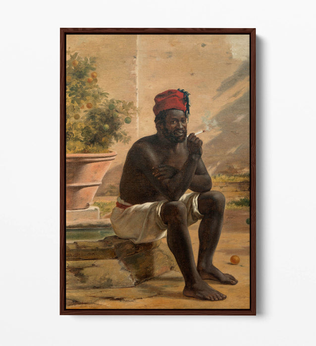 Canvas Wall Art | Martinus Rorbye Sitting Nubian | Float Effect, Handmade Print