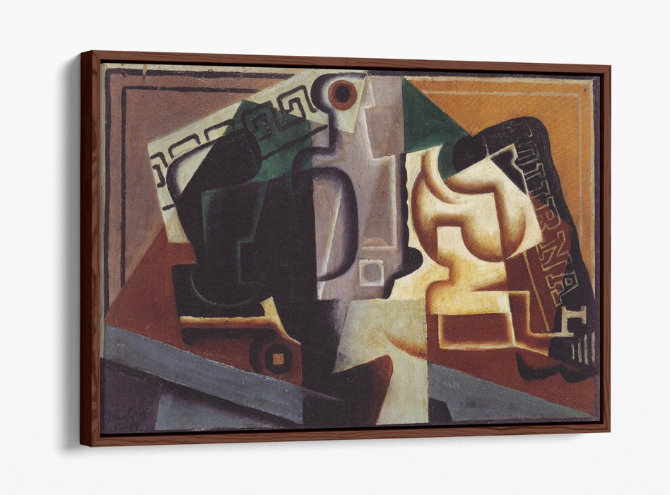 JUAN GRIS, GLASS AND CARAFE -FLOAT EFFECT CANVAS WALL ART PRINT