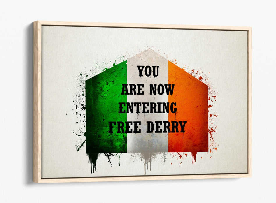FREE DERRY CORNER IRISH FLAG SPLASH, DERRY GIRLS  -FLOAT EFFECT CANVAS ART PRINT