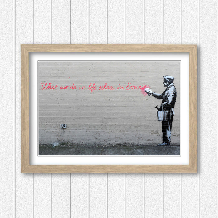 Banksy Framed Poster – Urban Street Poster With Handmade UK Frame & Archival Ink Print