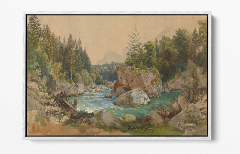Float Effect Canvas Art – River Landscape Print With Premium Varnish Finish