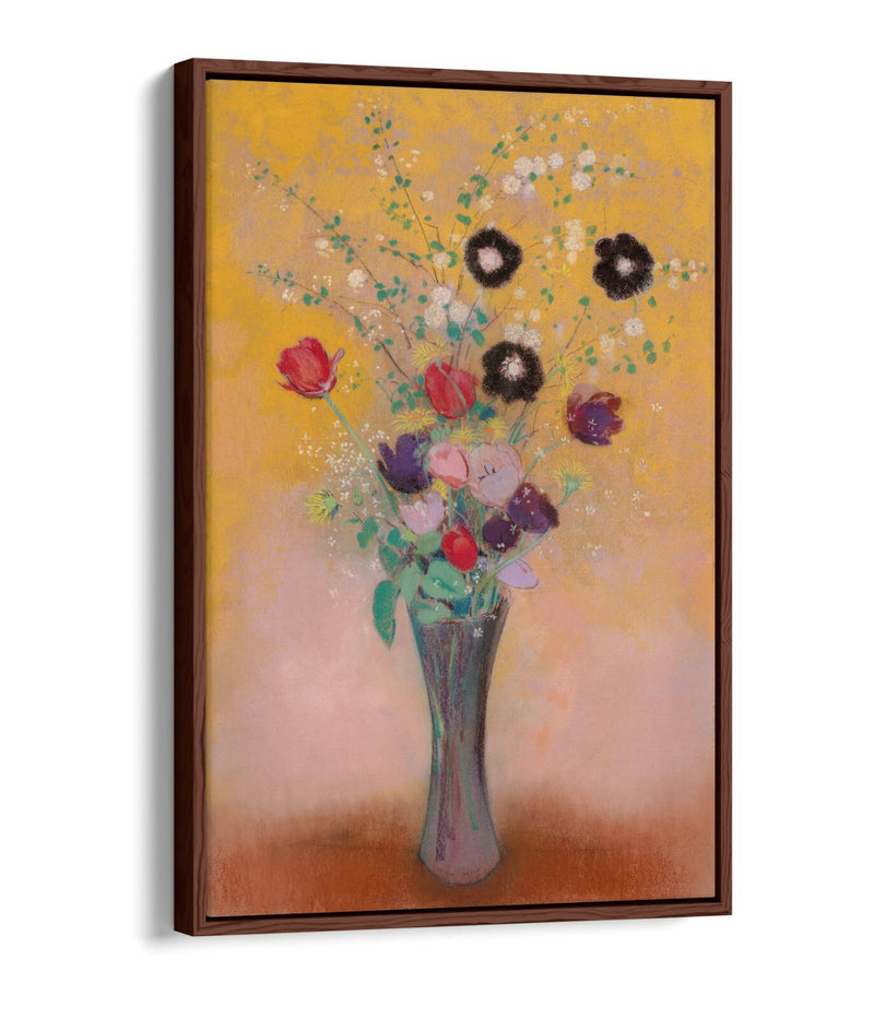 Float Effect Canvas Art - Odilon Redon Vase Of Flowers On Premium MDF Frame