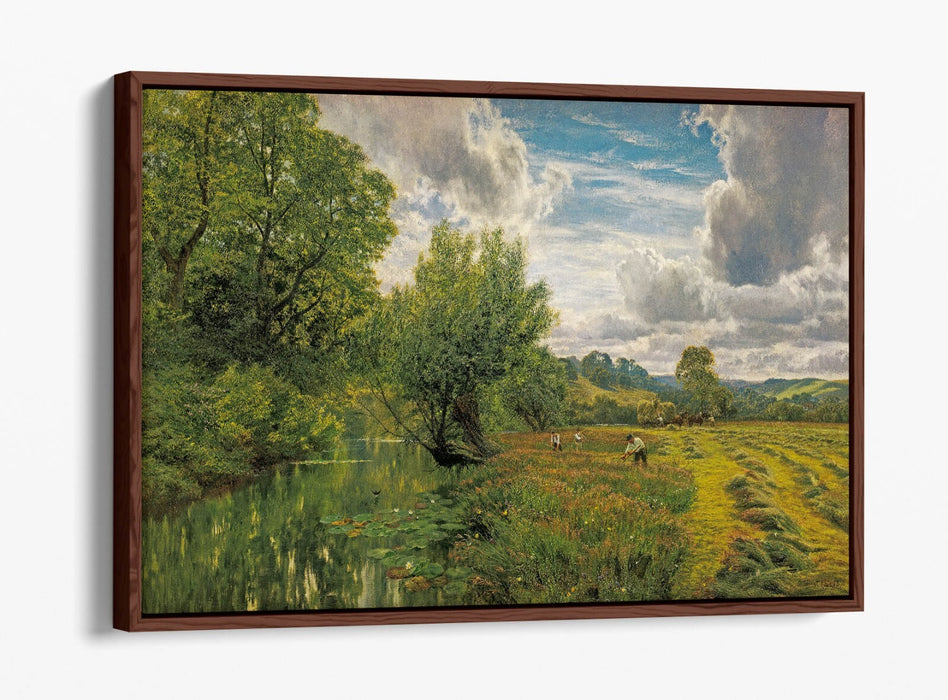 GEORGE V. COLE, HAYFIELD -FLOAT EFFECT CANVAS WALL ART PIC PRINT