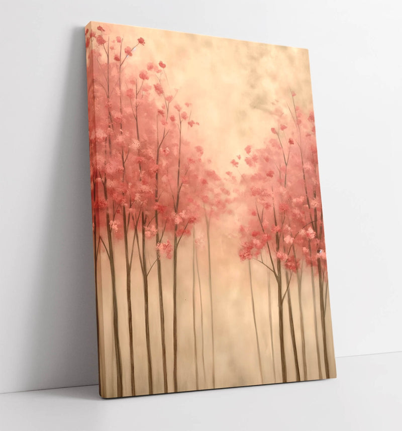 Cherry Blossom Canvas - Pink Floral Print Handmade Wall Art for Bedroom Decor