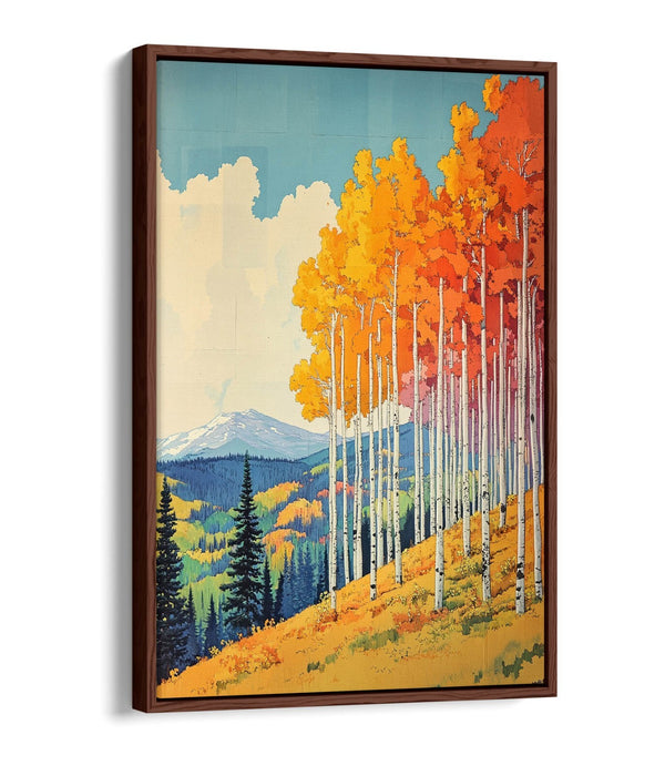 Canvas Wall Art – Autumn Landscape Print with Float Effect Canvas & Premium Frame