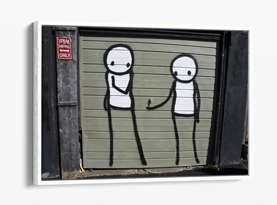 Graffiti Canvas Art – Funny Stick Men Artwork on Vibrant Float Effect Canvas Print