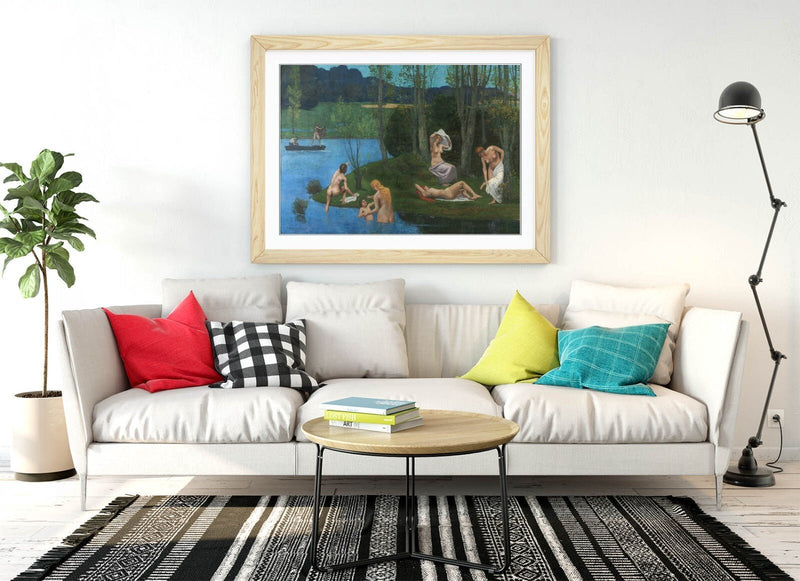 Framed Art Poster - Pierre Puvis De Chavannes Naked Women Print | Matte Paper