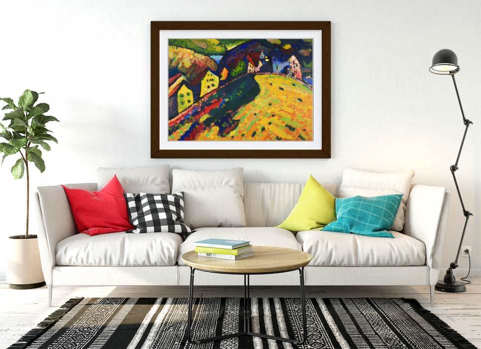 Framed Wall Art - Kandinsky Houses at Murnau Poster | Handmade UK Woodgrain Frame